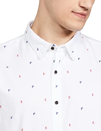 Image of Pepe Jeans Men's Storm Printed Cavalry Twill Regular Fit Shirt