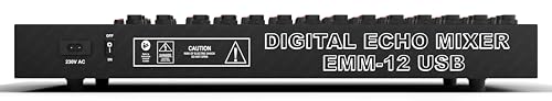 Image of da.beatz. 12 Channel Stereo Echo USB DJ Mixer- Ideal for DJ, Parties, Stage Effects, Weddings, Karaoke & Studio Recording - Digital Audio Mixer Professional Sound Channel with Effects (Black) (EMM-12)