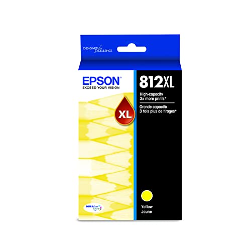 EPSON T812 DURABrite Ultra Ink High Capacity Yellow Cartridge (T812XL420-S) for Select Epson Workforce Pro Printers