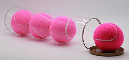 Price Tube Tennisbälle, Typ 2, hergestellt in Großbritannien, rose, 1 x 4 Pink balls