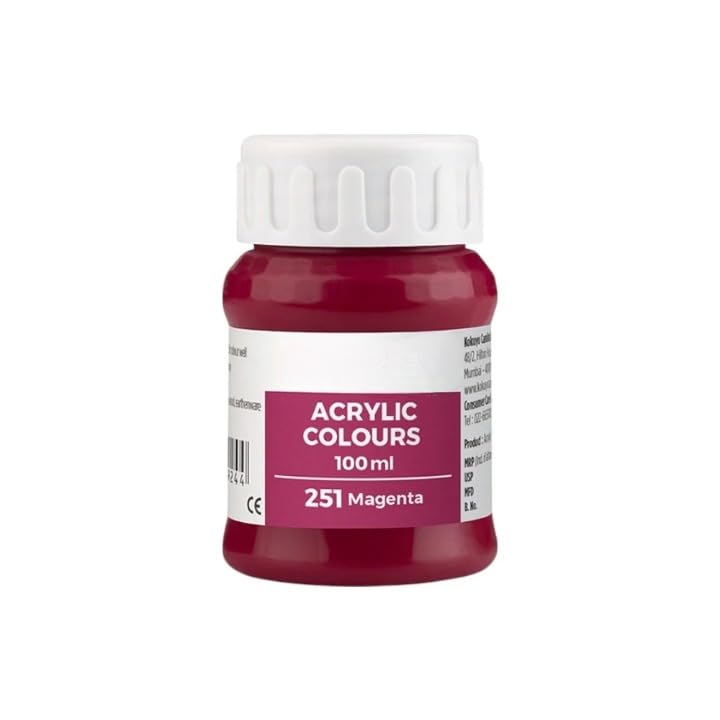 Image of Acrylic Colour (Fabric Colour) | 100 ml.- 100ml, Multi-Surface, Skin-Friendly & Vegan | (251 Magenta)