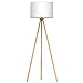 Produktbild Tomons Stehlampe, dimmbar, Bodenleuchten, Holzstativ mit weißem Zylinderschirm, LED-Stehleuchte, stufenloses Dimmen für Wohnzimmer, Schlafzimmer, Glühbirne verpackt  Weiß