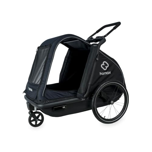 HAMAX Pluto Hundeanhänger - Grün - Groß - Ideal für E-Bike-Einsatz