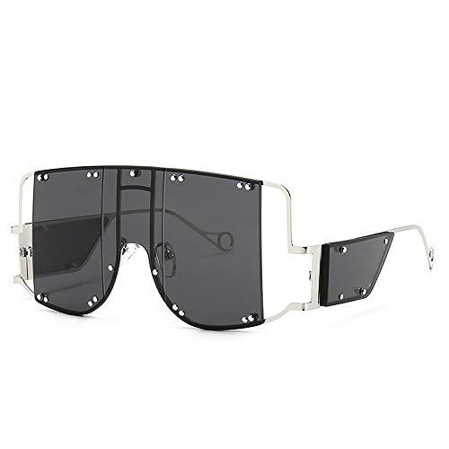 Image of COTIA /Fashion Square Sunglasses Women New Oversized Mirror Men Shades Glasses Luxury Brand Metal Rivet Fashion Female Eyewear