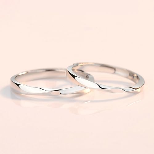 Bagues de fiançailles pour couples Mobius en argent symbole d'amour infini