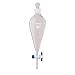 BorosilÂ® Squibb Pear-Shaped Glass Separatory Funnels with Glass Stoppers (29/32) and PTFE Stopcocks, 1L (1000mL), 10/CS