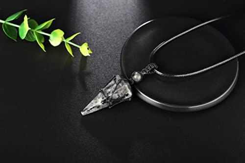Image of XIANNVXI Healing Crystal Necklace for Men Jewelry Gift | Adjustable Black Rope Natural Gemstone Pendant