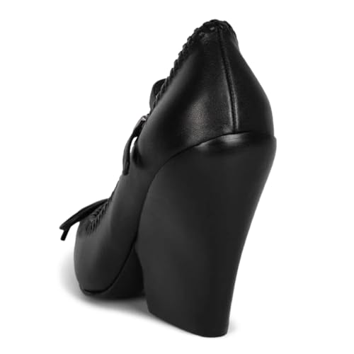 YDN Women's Square Toe with Bowknot Mary Janes High Chunky Block Heels with Buckled Strap Party Prom Wedding Dress Pumps Shoes Size 4-16 US4