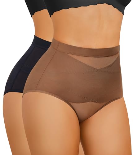 Image of Nebility 2 Piece Tummy Control Shapewear Butt Lifting Underwear for Women Lower Belly Waist Trainer Seamless Faja Body Shaper