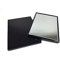 niavida Espejo de bolsillo cuadrado pequeño – Espejo de mano, cuerpo de plástico, color negro