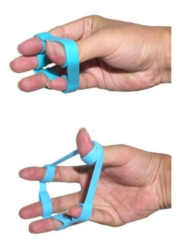3 Anéis de Exercício para os Dedos Das Mãos, Cores Vermelho, Azul e Verde