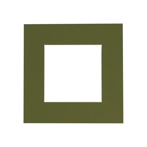 12x12 Mat for 8x8 Photo - Precut Dill Green Picture Matboard for Frames Measuring 12 x 12 Inches - Bevel Cut Matte to Display Art Measuring 8 x 8 Inches - Acid Free ONE MAT