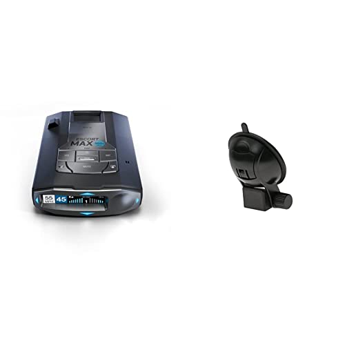 Image of Escort MAX 360c MKII Laser Radar Detector - Dual-Band Wi-Fi and Bluetooth Enabled, 360 Directional Arrows, Black & EZ Mag Mount - StickyCup Silicon Suction Cup (Black)