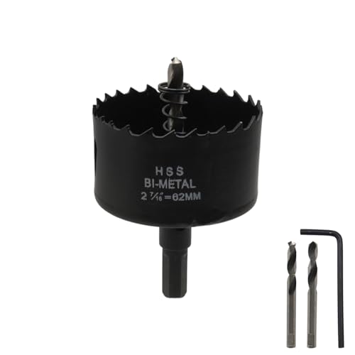 Image of 2-7 /16 inch /62mm Dia Hole Saw Bi-Metal Hole Drilling Cutter | For Wood Boards, Plastic, Thin Metal