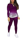 Tie Dye Sweatsuit for Women 2 Piece Outfits Plus Size Casual Long Sleeve Tops and Pants Jogging...