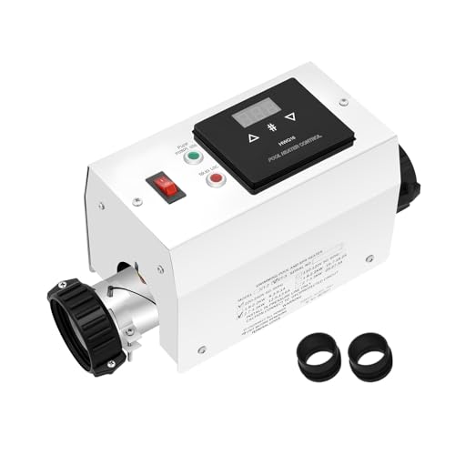 Madelynn Riscaldamento elettrico per piscina da 3 KW, riscaldamento elettrico automatico a temperatura costante, riscaldatore per piscina con display digitale impermeabile, per bagni di famiglia e spa