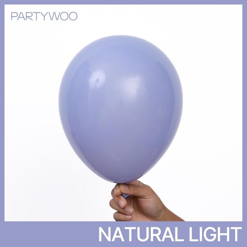 Image of PartyWoo Dusty Purple Balloons 50pcs Lavender Lilac Boho Neutral Color | 12 Inch Balloons for Graduation Bridal Shower Wedding Engagement Cat Tornado Theme Birthday Party Decorations Purple-F49