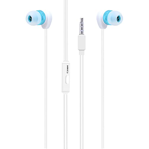 Ziox® Xtune 02 (High Bass Earphones) in-Ear Wired Headphones with in-line Mic, Cord Length 1.2 Mtr Powerful Driver for Stereo Audio, Noise Cancelling Headset s 3.5mm Aux – (White)
