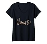 Photo Gallery donna worcester massachusetts design vintage elegante maglietta con collo a v Photo Gallery donna worcester massachusetts design vintage elegante maglietta con collo a v