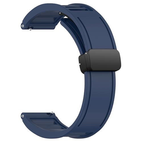 Image of ACM Watch Strap Silicone Belt Magnetic Clasp 22mm compatible with Universal 22mm Size Replacement Strap Smartwatch Band