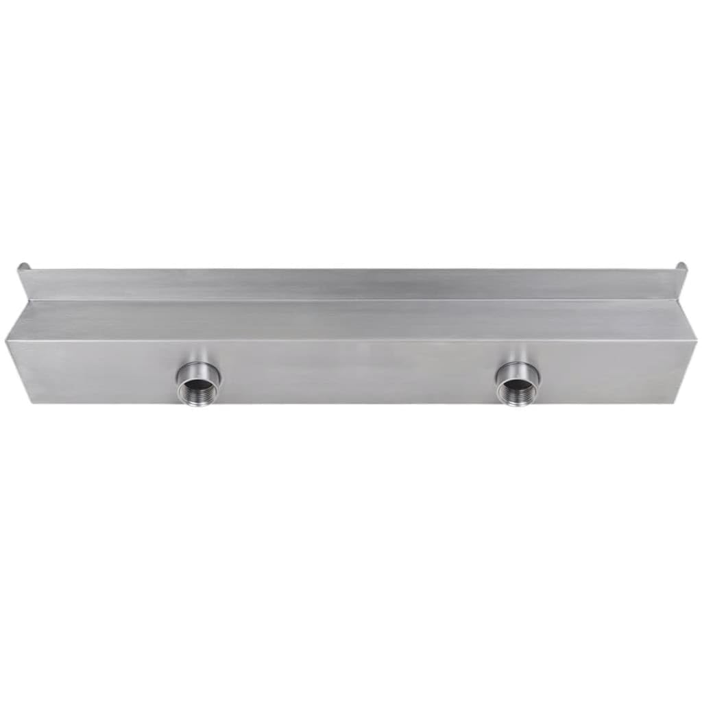 Cascata per piscina, 60 cm, in acciaio inox, con illuminazione a LED, per laghetto da giardino e piscina, luce bianca