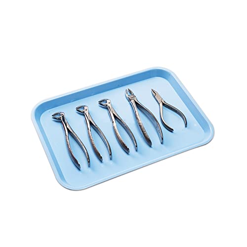 Snawop Dental Instrument Tray Autoclavable Small Size F Medical Plastic Flat Tray For Instrument Organizer (Blue) #TOP3