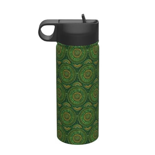 YBGHDAA Green Spot Printing Bouteille isotherme en métal à double paroi pour boissons froides 532 ml