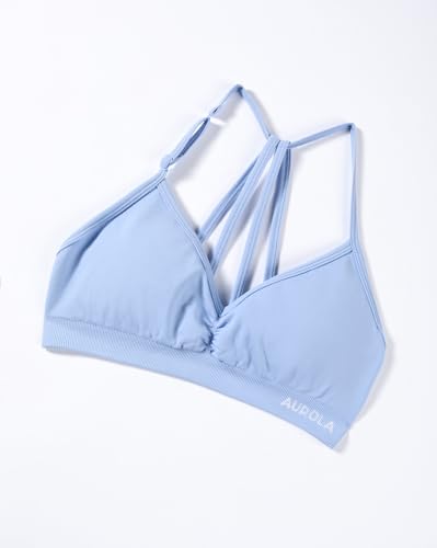 Image of AUROLA Mercury Workout Sports Bras Women Athletic Removable Padded Backless Strapy Minimal Crop Top