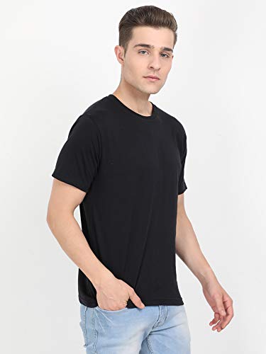 Image of FLEXIMAA Men's Cotton Round Neck Plain Half Sleeve T-Shirt