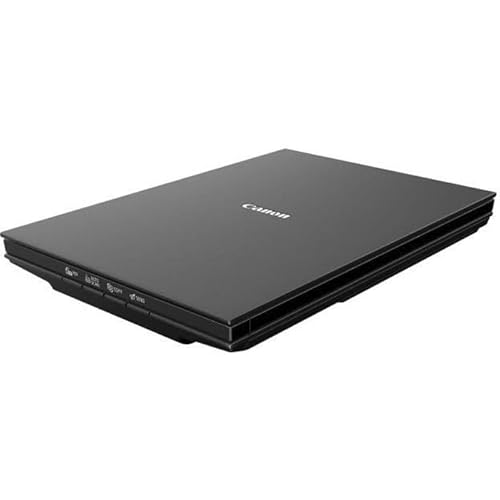 Canon LiDE 300 Scanner CanoScan Flachbettscanner DIN A4 (2.400 x 2.400 DPI, 4 Scantasten, Stromversorgung über USB, ca. 10 s/Farbseite 300 DPI, 48 Bit interne Farbtiefe), schwarz