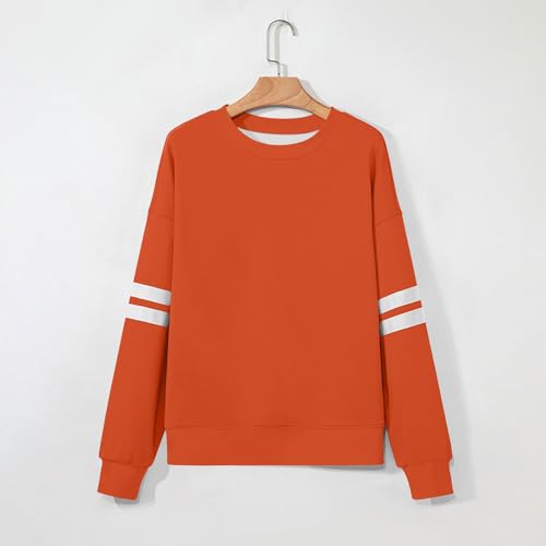 Women's Oversized Crewneck Sweatshirt Long Sleeve College Stripe Pullover - image 4