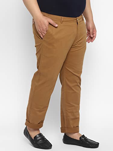 Image of Urbano Plus Men Mid Rise Cotton Regular Fit Casual Chino Pants Stretch