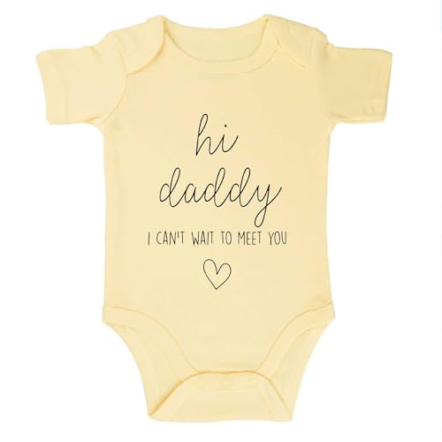 Image of Hi Daddy Bodysuit for Baby Hello Daddy Pregnancy Announcement for Husband I Love Daddys Baby Romper