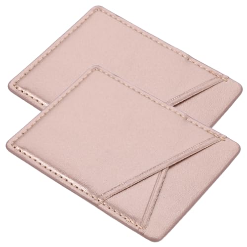 DECOMELODY Portafoglio Posteriore Per Telefono Adesivo in Pu Ultra Sottile 2 Scomparti Porta Carte Di Credito e Tasca Porta Monete, Compatto e Resistente, Per Smartphone e Uso Quotidiano