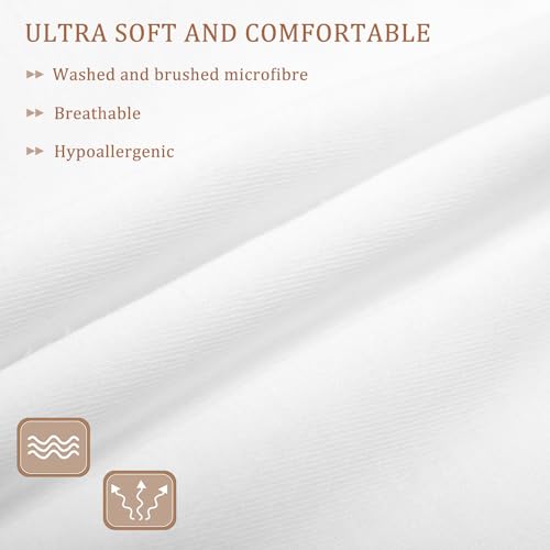 Housse de Couette 200x200 Plantes Vertes Blanc en Microfibre Douce - 7