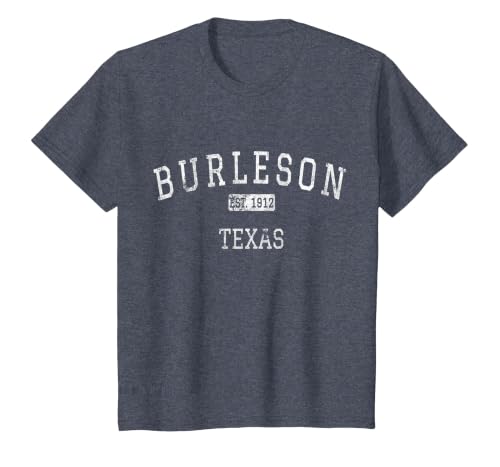 Burleson Texas TX Vintage T-Shirt, Youth, Heather Blue, 4T