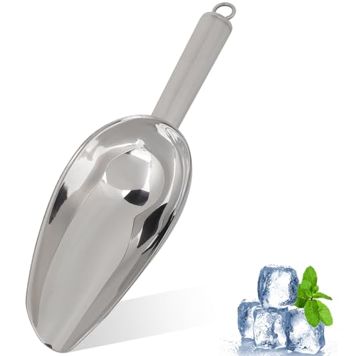 Cuchara para hielo de acero inoxidable, cuchara para hielo, cuchara para hielo, granos de café, azúcar, para bar, fiesta, boda, 8/12/18 oz(8oz)