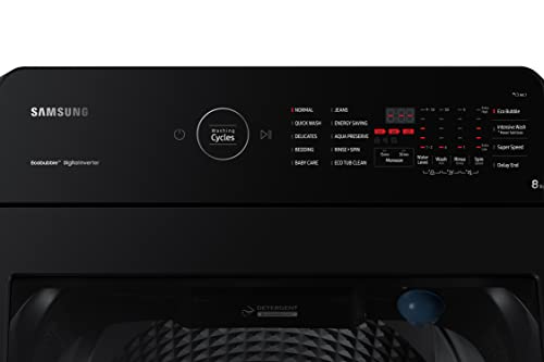 Image of Samsung 8 Kg 5 star Fully Automatic Top Load Washing Machine (WA80BG4545BVTL,Black Caviar)