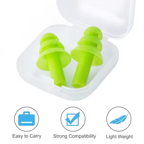 VYIBPDY tapones oidos natación, 7 pares de tapones para los oídos de silicona reutilizables impermeables para nadar, surfear, esnórquel dormir y otros deportes acuáticos - imagen 4