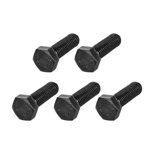 Image of METALLIXITY Hex Bolts (M10-1.5x30mm) 5Pcs, Carbon Steel Fully Threaded Black Oxide, Coarse Thread UNC Hex Head Screw Bolt - for Furniture Repair