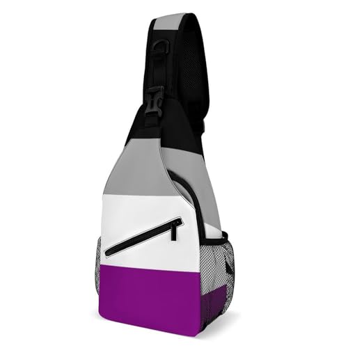 Sac bandoulière drapeau LGBTQ+ asexuel idéal pour cyclisme et escalade