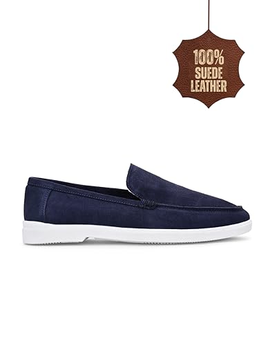Image of Men Classic Suede Leather Loafers - Cushioned Comfort, Durable Sole & Everyday Luxury
