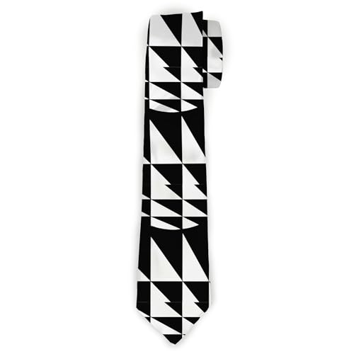 Cravate années 80 noir et blanc Buckle-Down de longueur standard pour look rétro chic