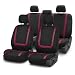 FH Group FB032115 Unique Flat Cloth Seat Covers (Burgundy) Full Set with Gift - Universal Fit for Cars Trucks and SUVs
