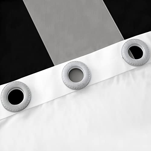 Castle Fairy Square Lines Curtains For Boys Bedroom,Kids Orange Black Line Room Decor Curtain 42W X 84L Inches,Teens Modern Abstract Window Treatments Drapes With Grommets 2 Panels Set #TOP4