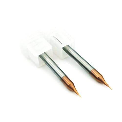 Image of 2pcs /Package HRC60 2Flutes Micro Carbide Flat End Mill Square end Mill CNC Cutting Tools for Metal Shank Diameter 4mm (2pcs, Cutting Diameter 0.4mm)