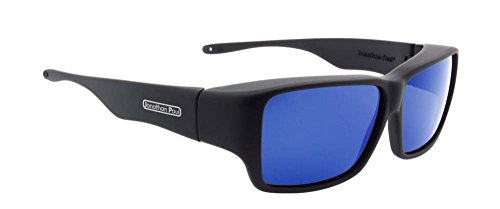 Jonathan Paul Fitovers Oogee Large Matte Black Polarized Blue Mirror Sunglasses - Main Image