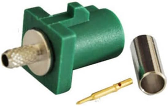 Fakra Connector Green E Male Green Crimp Solder Connector for Car TV Antenna RG316 RG174 Cable