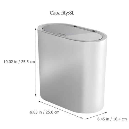 Caneca de basura con tapa y capacidad de 8 litros miniatura 2