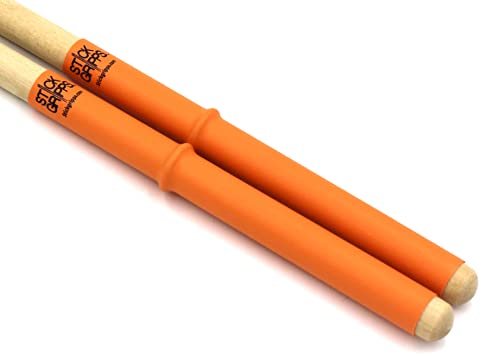 Poignées de baguettes de batterie orange réglables et antidérapantes